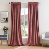 MIULEE dusty rose velvet curtains close-up texture showing plush drape