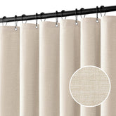 MIULEE extra long linen shower curtain in cream for privacy and style.