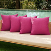 MIULEE hot pink outdoor pillow cover 18x18 on patio for vibrant decor.