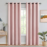 MIULEE light pink curtains on a rod with two panels for privacy and light control.
