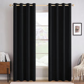 MIULEE linen texture curtains 2 panels frame a cozy bedroom for light control