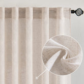 MIULEE natural white linen curtains 72 inch length diffuse soft light and subtle privacy