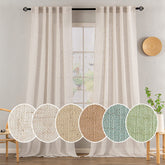 MIULEE natural white linen curtains panel with rod-pocket design, offering soft light diffusion.