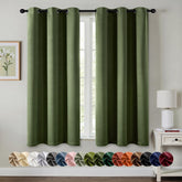 MIULEE olive green blackout curtains 2-panel setup blocks light for deeper sleep