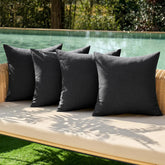 MIULEE outdoor pillow cover in black for 18x18 cushions, weather-ready.