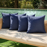 MIULEE outdoor pillow cover navy 18x18 for weather-ready patio seating