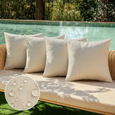 MIULEE outdoor pillow cover 18x18 beige on patio cushions for durable protection
