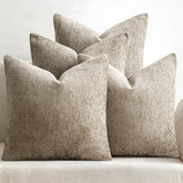 MIULEE 4-pack khaki chenille pillow covers show premium softness and easy care.