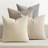 MIULEE 20x20 beige brown chenille pillow cover adds plush comfort to seating