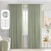 MIULEE sage green 84in curtains, drape softly for a refined living room.