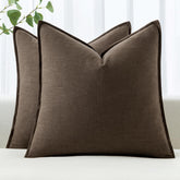 MIULEE textured ramie linen pillow cover shows soft breathable fabric.