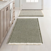 MIULEE waffle bath mat 17x24 in green for quick absorption and dry floors