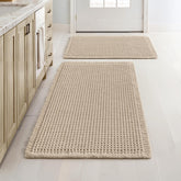 MIULEE waffle bath mat 17x24 in pale beige; absorbent surface for tile floors