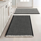 MIULEE waffle bath mats pair on floor offering quick moisture absorption and warmth