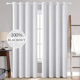 MIULEE white blackout curtains with linen texture for shade and privacy.