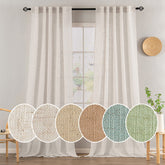 MIULEE white linen curtains with 90-inch panels for bedroom privacy and soft light