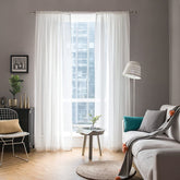MIULEE white sheer curtain panel 54x94 front view showing soft light diffusion
