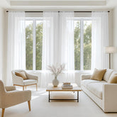 MIULEE white sheer curtains four-panel setup offering airy daylight and privacy.