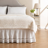 MIYE bed skirt with elastic buckle for quick on and off and secure fit