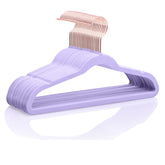 MIZGI kids velvet hanger with rose gold hook supports coats without slipping