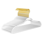 MIZGI premium clear invisible hangers maximize closet space with a sleek profile.