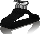 MIZGI Premium Velvet Hangers 60-pack displayed in a dorm closet for space-saving organization.