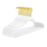 MIZGI premium velvet hangers with white-gold hooks for durable, space-saving organization