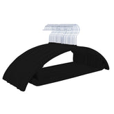 MIZGI premium velvet hanger with shoulder contour preserves garment shape.