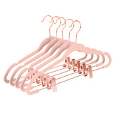 MIZGI premium velvet pants hanger with clips showing strong grip for heavy pants.