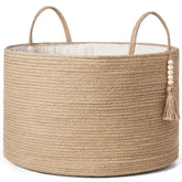 Mkono laundry basket tassel detail for decorative storage