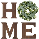 Mkono farmhouse wall sign H letters on warm wood finish for rustic walls