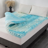 MLILY 2-inch 5-zone queen topper on bed offering targeted support for alignment