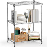 MMZG 450-lb wire shelving unit chrome front view for sturdy kitchen storage