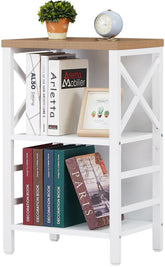 MNEETRUNG small bookshelf with three tiers for compact storage and style