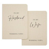Modern Album Designs Slim Vow Books cover in soft cream with linen texture for wedding vows