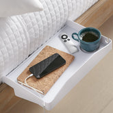 Modern Innovations bedside shelf clip-on attachment delivers quick nightstand storage.