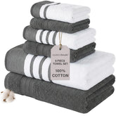 Modern Threads bath towels in white show plush softness and quick drying.