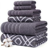 Modern Threads Classic Diamond 6-Piece Towel Set front view in rich purple color.