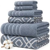 Modern Threads Classic Diamond bath towel blue, plush and absorbent for daily use.