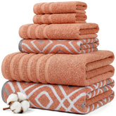Modern Threads Classic Diamond bath towels in rust orange, highly absorbent for daily use