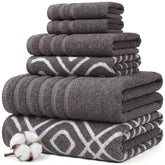 Modern Threads Classic Diamond towels set front view showing yarn-dyed jacquard texture