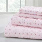 Modern Threads flat sheet in blush roses offers soft, hotel-like comfort.