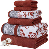 Modern Threads Floral Trail bath towel rust orange plush and absorbent