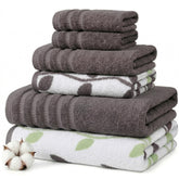 Modern Threads Natural Vine 6-piece towel set in yarn-dyed pattern for spa-like softness.