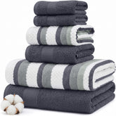 Modern Threads Pax bath towel in denim showing plush jacquard texture for spa-like softness
