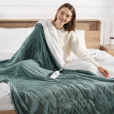 Molatink twin electric blanket on bed showing full coverage and comfort