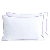 MOLCLCUY bed pillows king size pack 2 cover closeup showing breathable fabric