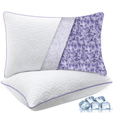 MOLCLCUY memory foam pillow in a queen set of two for versatile sleep support