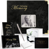 Molekaus embossed funeral guest book cover with an elegant memorial design