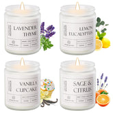 Molensun Lavender Thyme candle jar fills the room with calming scent.